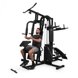 KLARFIT Ultimate Gym 9000, fitness stanica, 7 stanovíšť, do 120 kg, QR oceľ, čierna