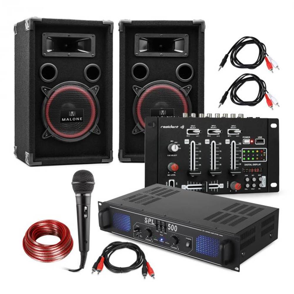 Electronic-Star Electronic-Star DJ-14 BT, DJ PA set, PA zosilňovač, BT mixážny pult, 2 x reproduktor, karaoke mikrofón