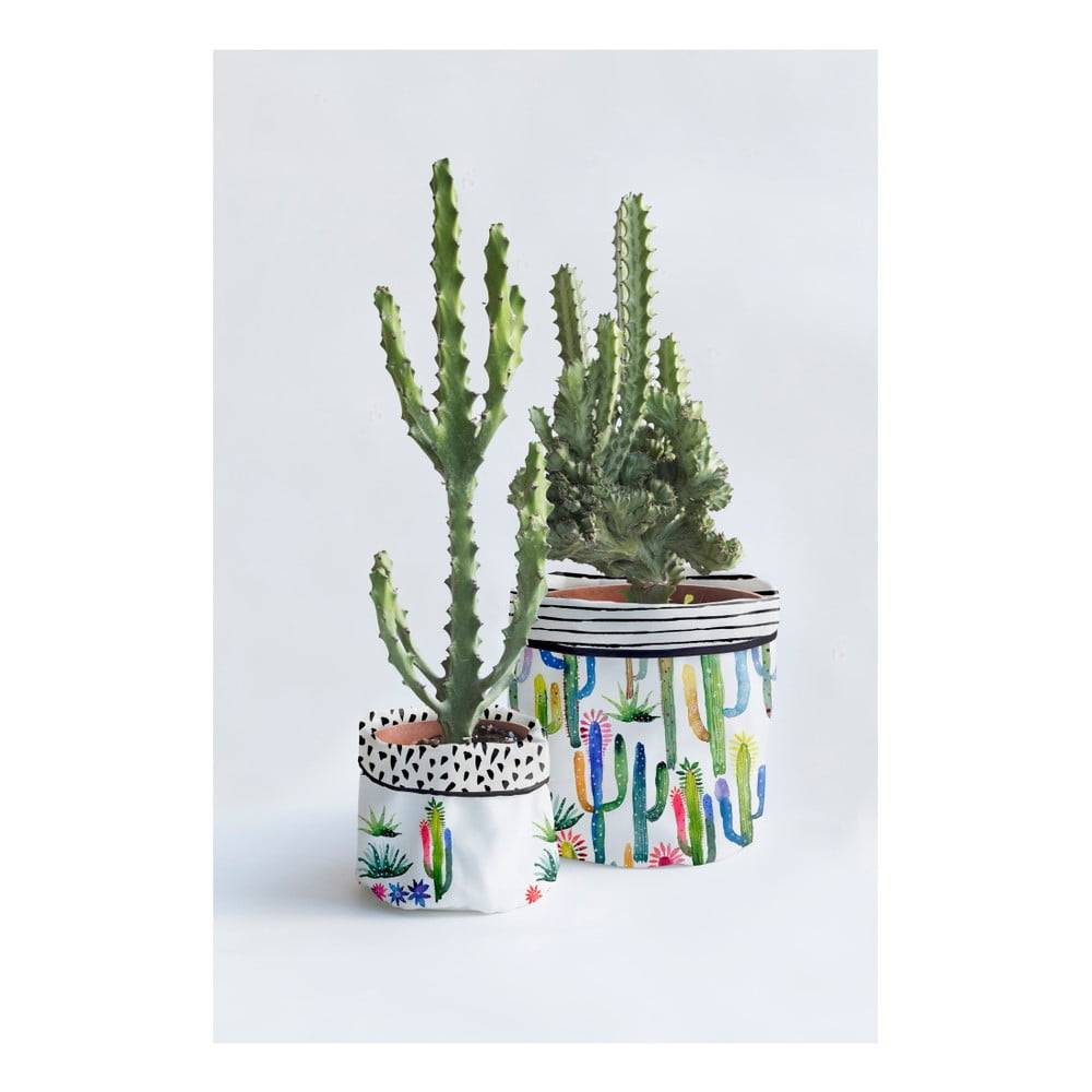 Surdic Súprava 2 textilných kvetináčov Surdic Watercolor Cactus