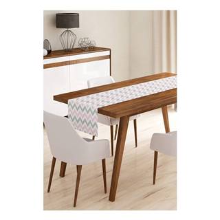 Behúň na stôl z mikrovlákna Minimalist Cushion Covers Pinky Grey Stripes, 45 x 140 cm
