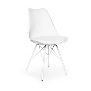 Súprava 2 bielych stoličiek s bielym kovovým podstavcom Bonami Essentials Eco