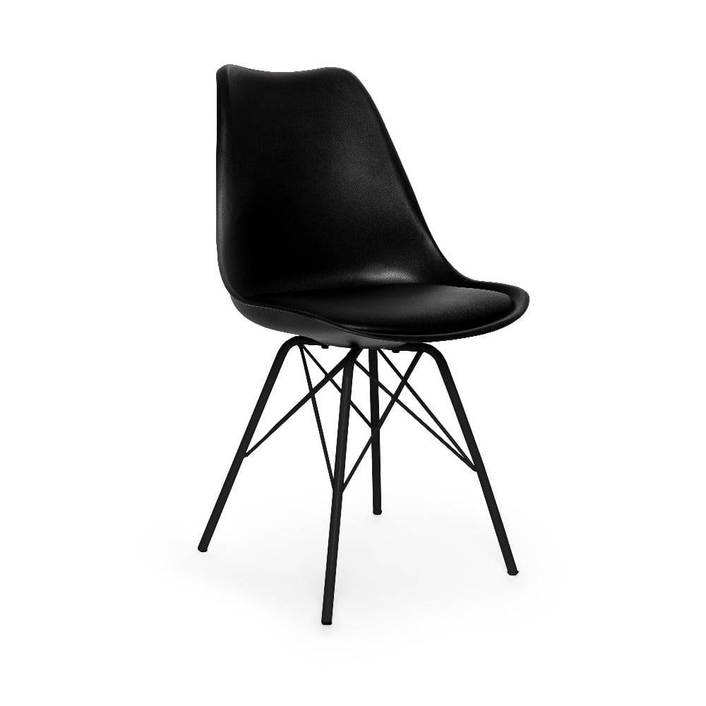 loomi.design Súprava 2 čiernych stoličiek s čiernou kovovou podnožou Bonami Essentials Eco