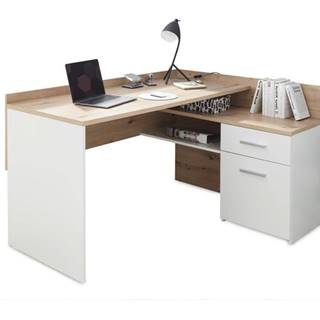 Písací stôl CHILLE dub artisan/matná biela